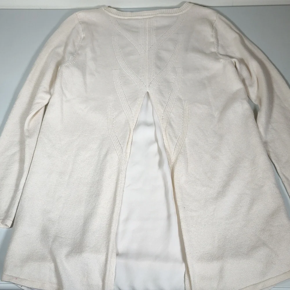 Soft Surroundings Sirena wool alpaca blend tunic ivory sweater‎ S